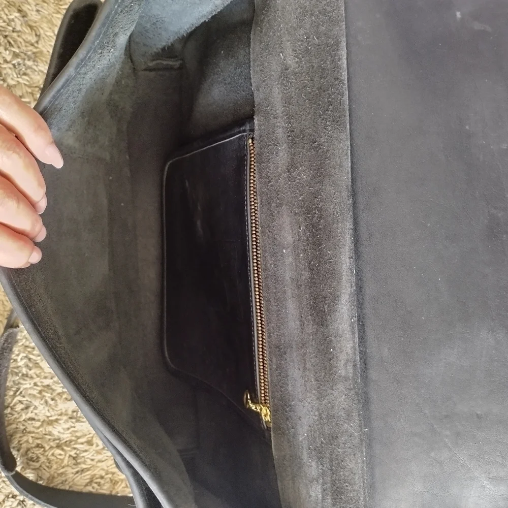 VINTAGE COACH BEEKMAN BLACK LEATHER BRIEFCASE MESSANGER SHOULDER BAG #G5C-5266